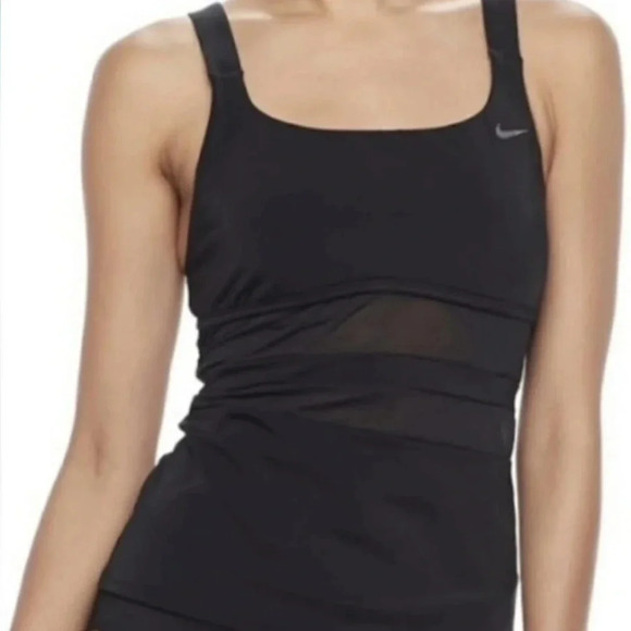 Nike Tankini Swim Top with Mesh Black size S - Picture 1 of 13
